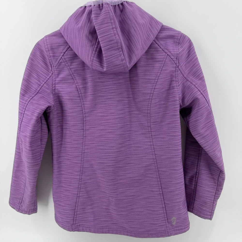 Free Country Girls Purple Striped Hooded‎ Softshell Active Jacket Size 14/16